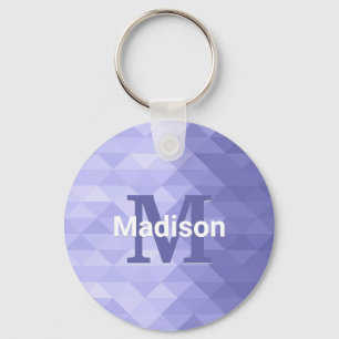 Paarse driehoek geometrie vierkant Monogram Sleutelhanger