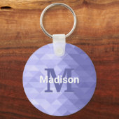 Paarse driehoek geometrie vierkant Monogram Sleutelhanger (Achterkant)