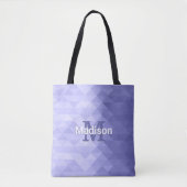Paarse driehoek geometrie vierkant Monogram Tote Bag (Voorkant)