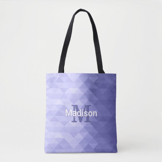 Paarse driehoek geometrie vierkant Monogram Tote Bag (Voorkant)