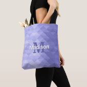 Paarse driehoek geometrie vierkant Monogram Tote Bag (Dichtbij)