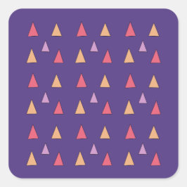 Paarse driehoek geometrisch patroon vierkante sticker