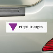 Paarse driehoeken bumpersticker (Op auto)