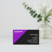 Paarse driehoekige hoek - zwart visitekaartje (Staand voorkant)