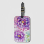 Paarse driekleur Viooltje Bloem Waterverf Bagagiel Bagagelabel (Voorkant (verticaal))