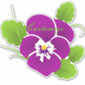 Paarse driekleurige bloem Thunder_Cove Sticker (Voorkant)