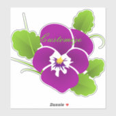 Paarse driekleurige bloem Thunder_Cove Sticker (Vel)