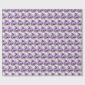 Paarse driekleurige viooltjes cadeaupapier (Vlak)