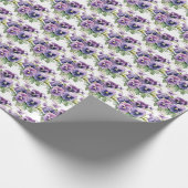 Paarse driekleurige viooltjes cadeaupapier (Hoek)