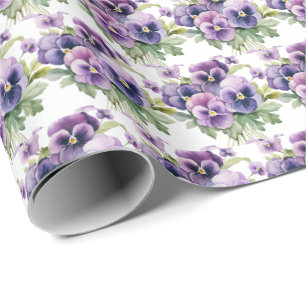 Paarse driekleurige viooltjes cadeaupapier