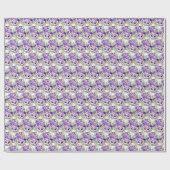 Paarse driekleurige viooltjes cadeaupapier (Vlak)