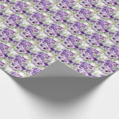 Paarse driekleurige viooltjes cadeaupapier (Hoek)