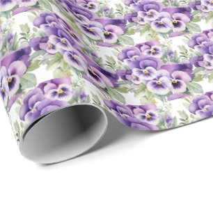 Paarse driekleurige viooltjes cadeaupapier