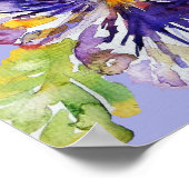 Paarse driekleurige viooltjes kunst bloem bloemen  poster (Hoek)