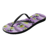Paarse driekleurige viooltjes teenslippers (Schuin)
