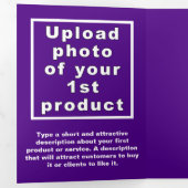 Paarse drievoudige Kaart voor zakelijke producten (Binnenzijde eerst)