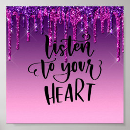 Paarse drifder Inspirerend citaat Poster