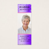 Paarse drift Memorial Funeral Bladwijzer Mini Visitekaartjes (Voorkant)