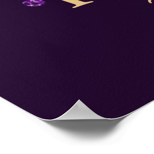 Paarse driftobballonnen en glitter-ballonnen op za poster (Hoek)