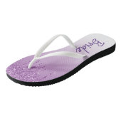 Paarse driftophangbriefje teenslippers (Schuin)