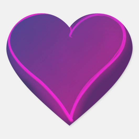 Paarse Drijvend Hart Sticker (Voorkant)
