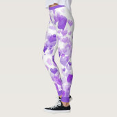 Paarse drijvende harten leggings (Links)