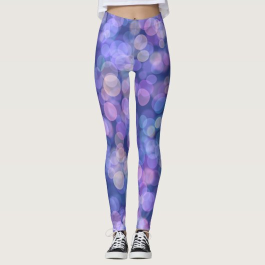 Paarse drijvende kleur leggings (Voorkant)