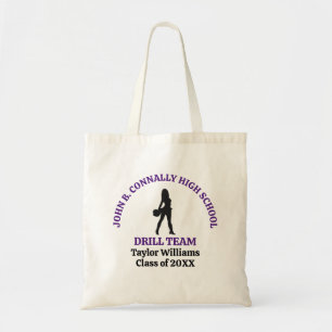 Paarse Drill Team Danser Gepersonaliseerd Hoger On Tote Bag