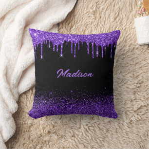 Paarse Drip Glitter Kussen
