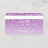Paarse Drip Glitter-look-creditcard Visitekaartje (Achterkant)