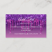 Paarse drip Glitter-look Lashes Visitekaartje (Achterkant)