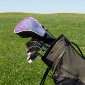 Paarse Drip Glitter, Monogram, Golf Head Hoesje Golfheadcover (Insitu)