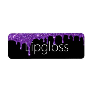 Paarse drip Lipgloss-etiket Etiket