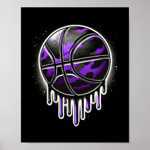 Paarse Drip Sketll Camouflage Poster