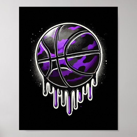 Paarse Drip Sketll Camouflage Poster (Voorkant)