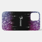 Paarse Dripping Glitter Regen Glamoureuze Ombre Na Case-Mate iPhone Case (Achterkant (horizontaal))