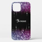 Paarse Dripping Glitter Regen Glamoureuze Ombre Na Case-Mate iPhone Case (Achterkant)