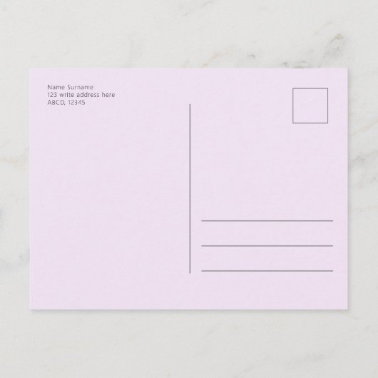 Paarse Drive-Through Waterverf Bloemenkraamfeest v Uitnodiging Briefkaart (Achterkant)