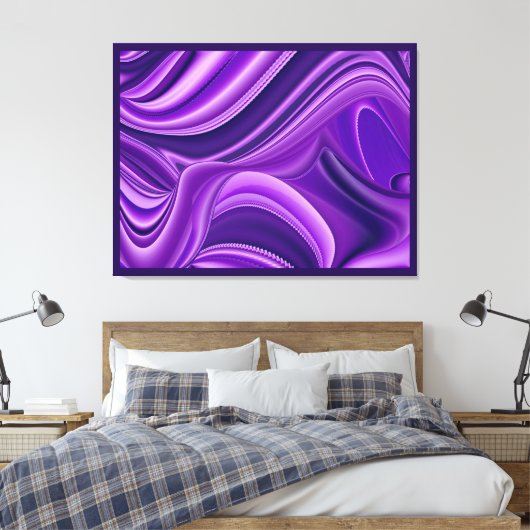 Paarse dromen, Abstracte Fantasy Rainbow Art Canvas Afdruk (Insitu (Slaapkamer))