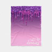 Paarse dromen met glitter Sweet Fleece Deken (Voorkant)