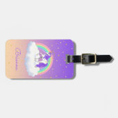  Paarse dromen regenboogvlies Bagagelabel (Voorkant horizontaal)