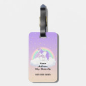  Paarse dromen regenboogvlies Bagagelabel (Achterkant verticaal)