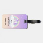  Paarse dromen regenboogvlies Bagagelabel (Achterkant horizontaal)
