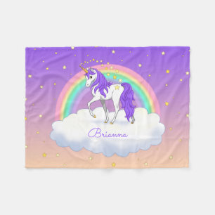 Paarse dromen regenboogvlies Fleece Deken