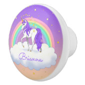 Paarse dromen regenboogvlies Keramische Knop (Rechts)