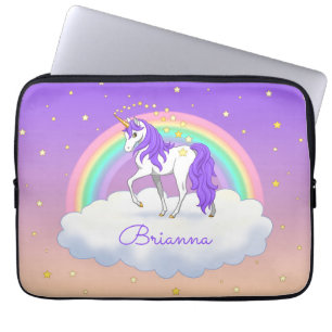  Paarse dromen regenboogvlies Laptop Sleeve