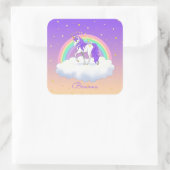  Paarse dromen regenboogvlies Vierkante Sticker (Tas)