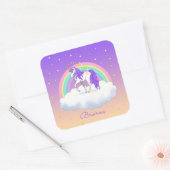  Paarse dromen regenboogvlies Vierkante Sticker (Envelop)
