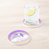  Paarse dromen regenboogvlies Zandsteen Onderzetter (Zijkant)