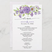 Paarse dromen stijlvol menu voor het ontvangen van (Voorkant / Achterkant)